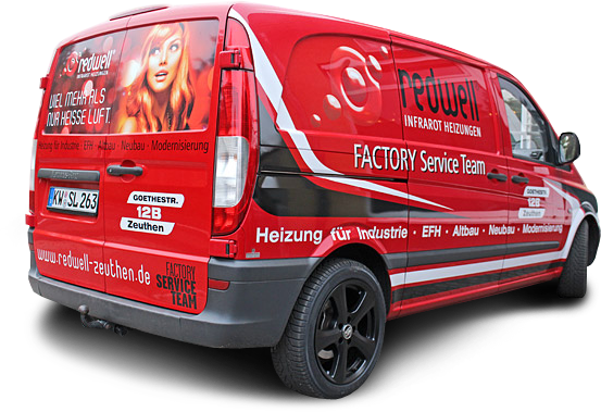 Werbedesign Neumann Beschriftung Transporter PKW Redwell